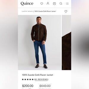 Quince Dark Brown Suede Jacket